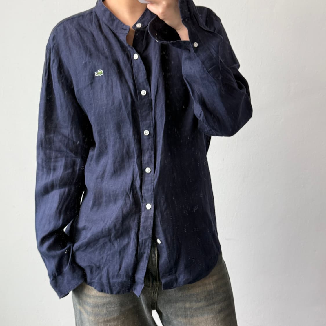 [L] 라코스테 슬림핏 린넨 셔츠 상품이미지2