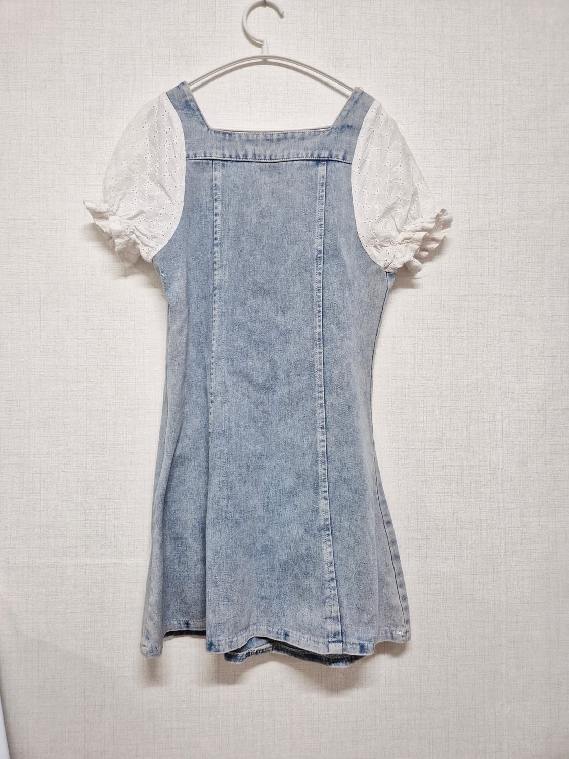 데님 퍼프소매 원피스 상품이미지2