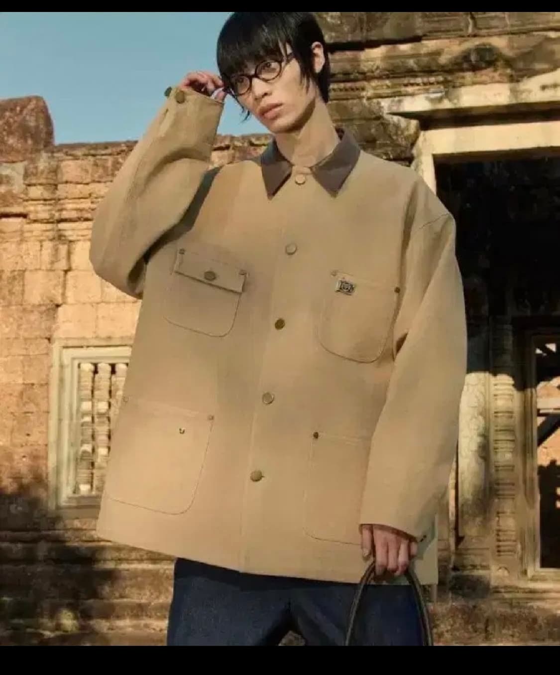 (급처)STU 레더카라 워크자켓 (m) 상품이미지1