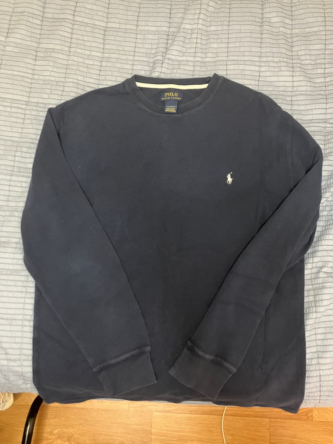 (XL) 폴로 와플 롱슬리브 네이비 와플티 polo 상품이미지1