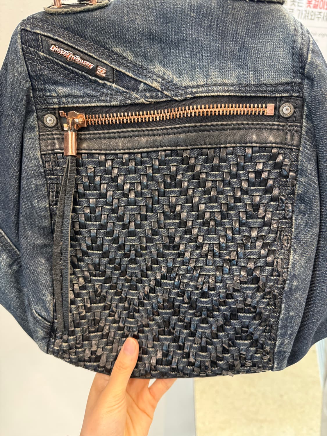 DIESEL denim X leather wave shoulder bag 상품이미지5
