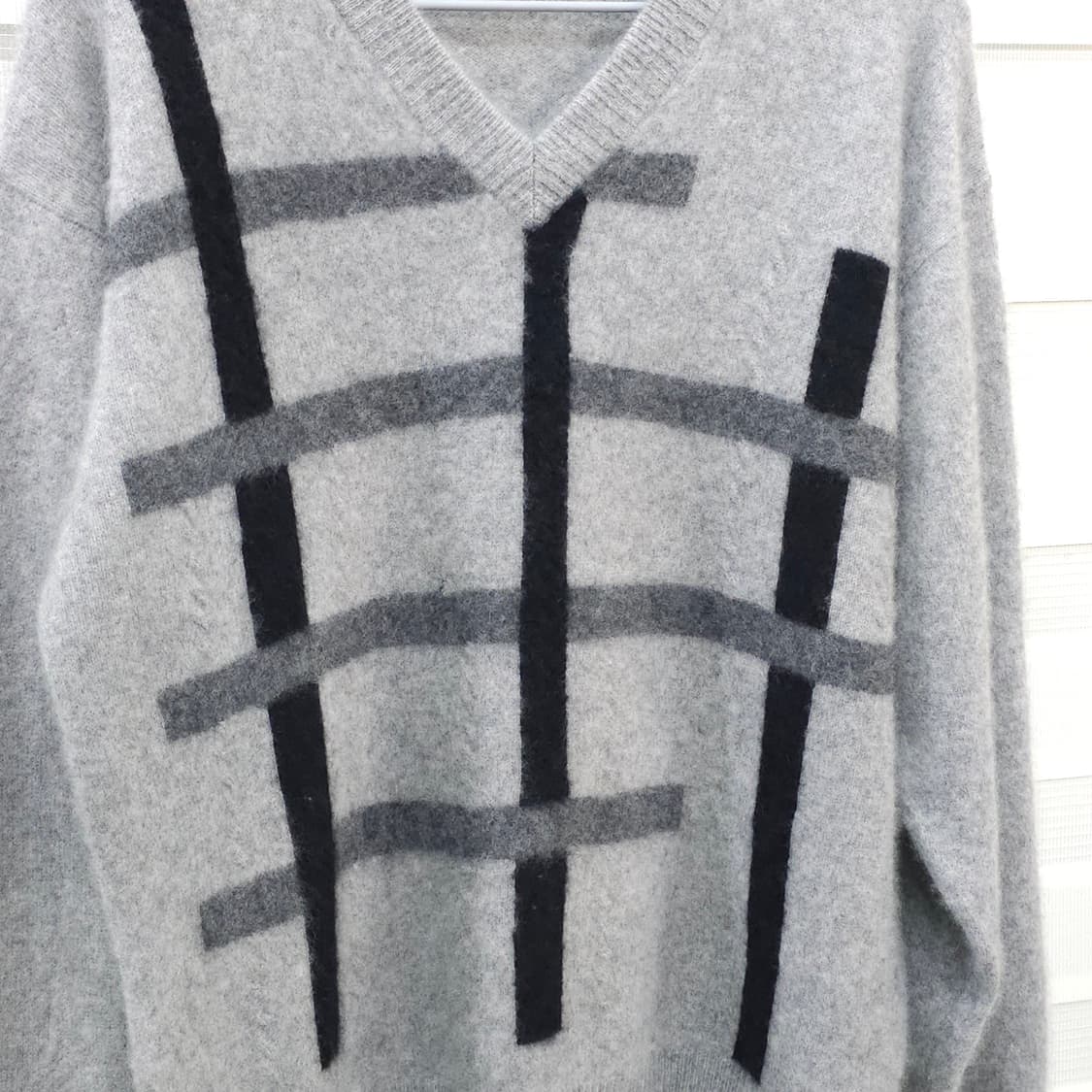 JAPAN 빈티지 캐시미어100 V넥 니트 스웨터- 우먼L 상품이미지3