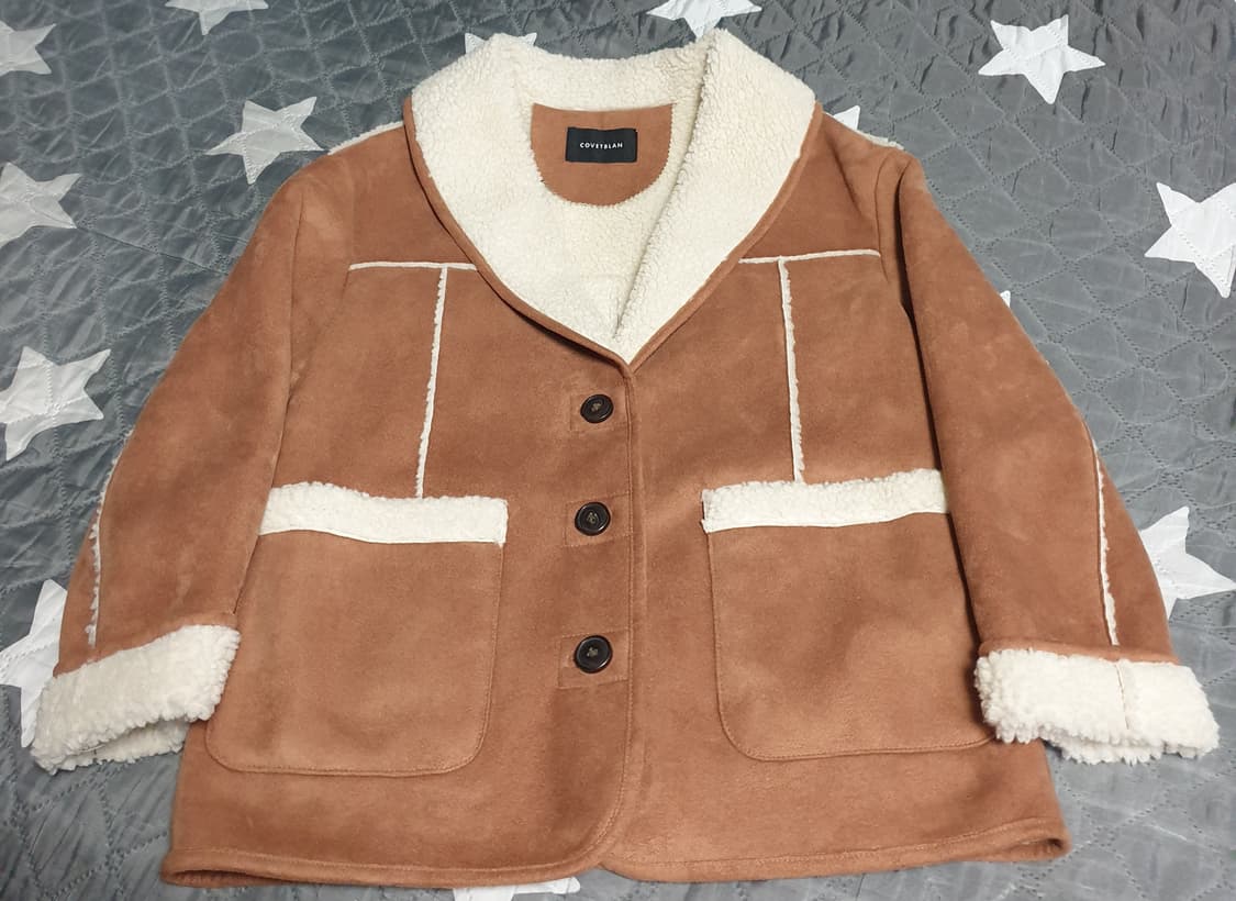 코벳블랑 숄카라 아웃포켓 무스탕 브라운 (F) 상품이미지3