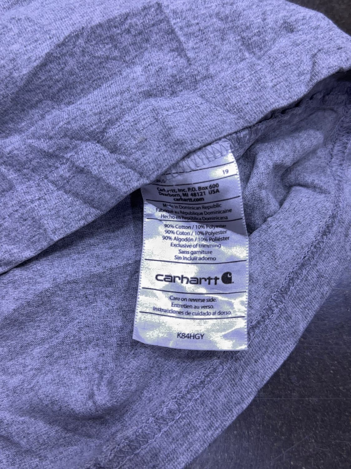 칼하트 K84 원포켓 헨리넥 워크웨어 반팔티 그레이 XL 상품이미지6