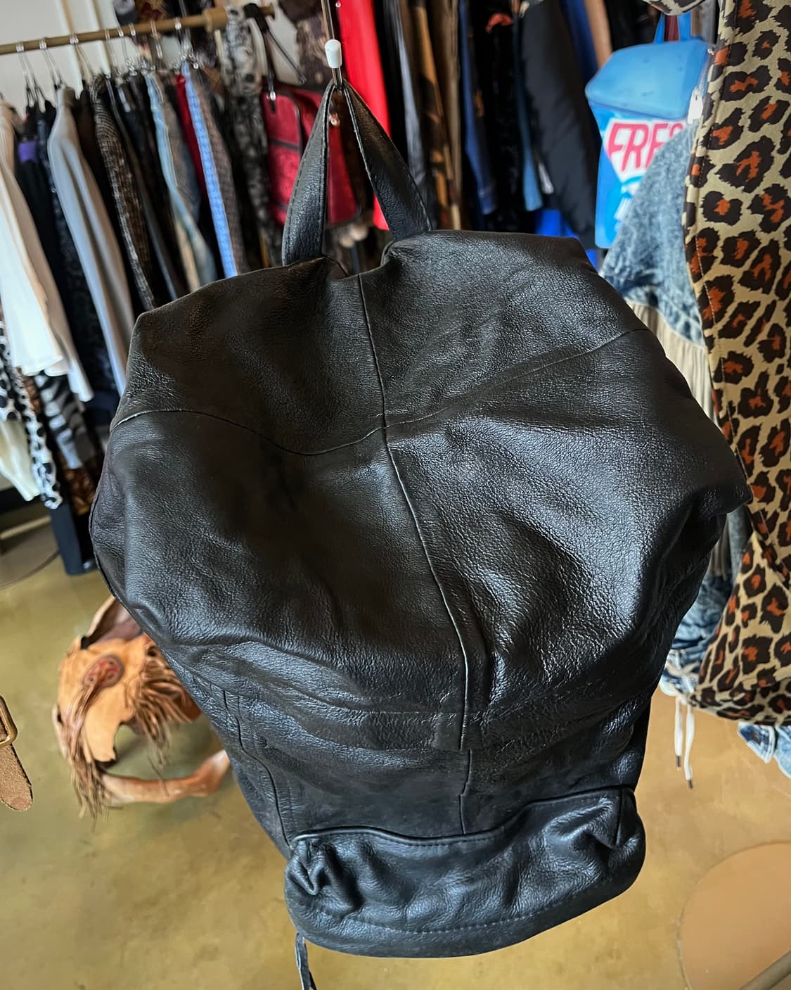 Vintage Real Leather Military Backpack 상품이미지6