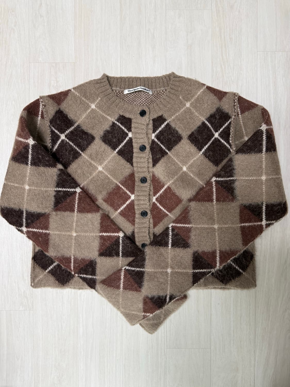 theopen product(더오픈프로덕트) 아가일 니트 가디건 상품이미지1