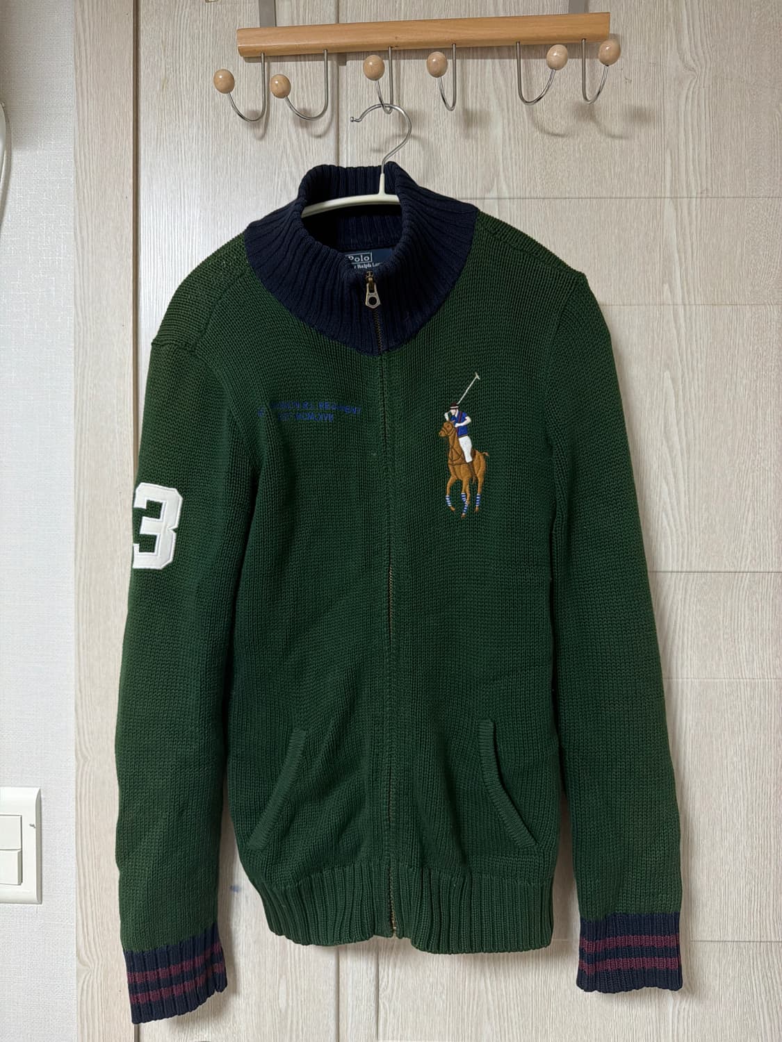 빈티지 폴로 랄프로렌 빅포니 니트 집업 상품이미지1