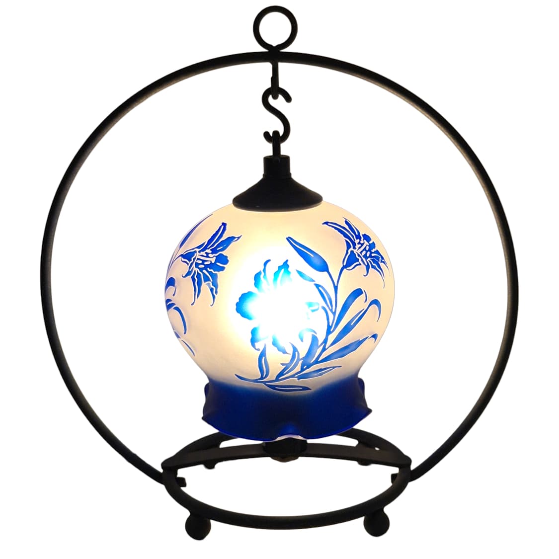 80s 오타루 샌드블라스트 난초 호롱 램프 상품이미지7