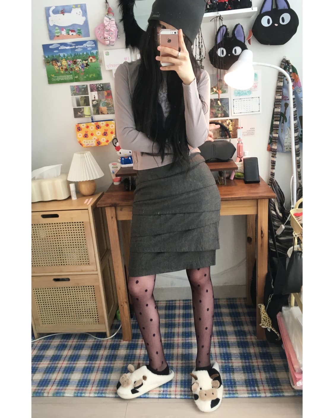 vintage tiered ruffle skirt charcoal 상품이미지2