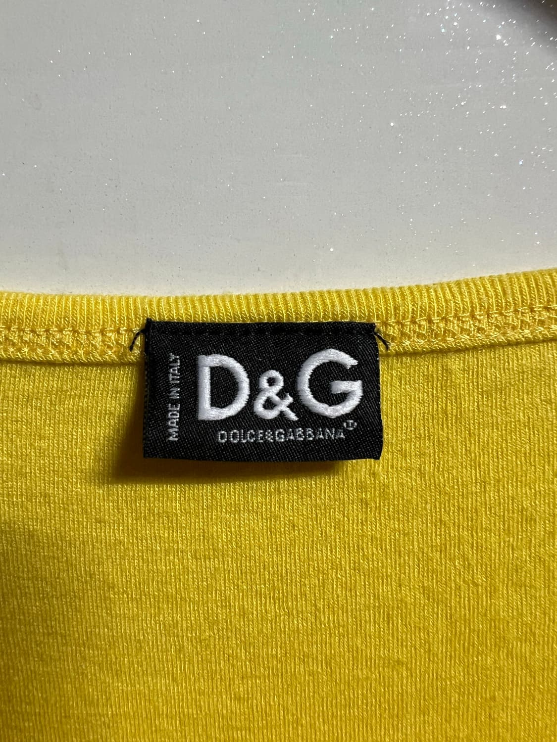 Y2k D&G 옐로우 프린팅 긴팔 티셔츠 상품이미지5