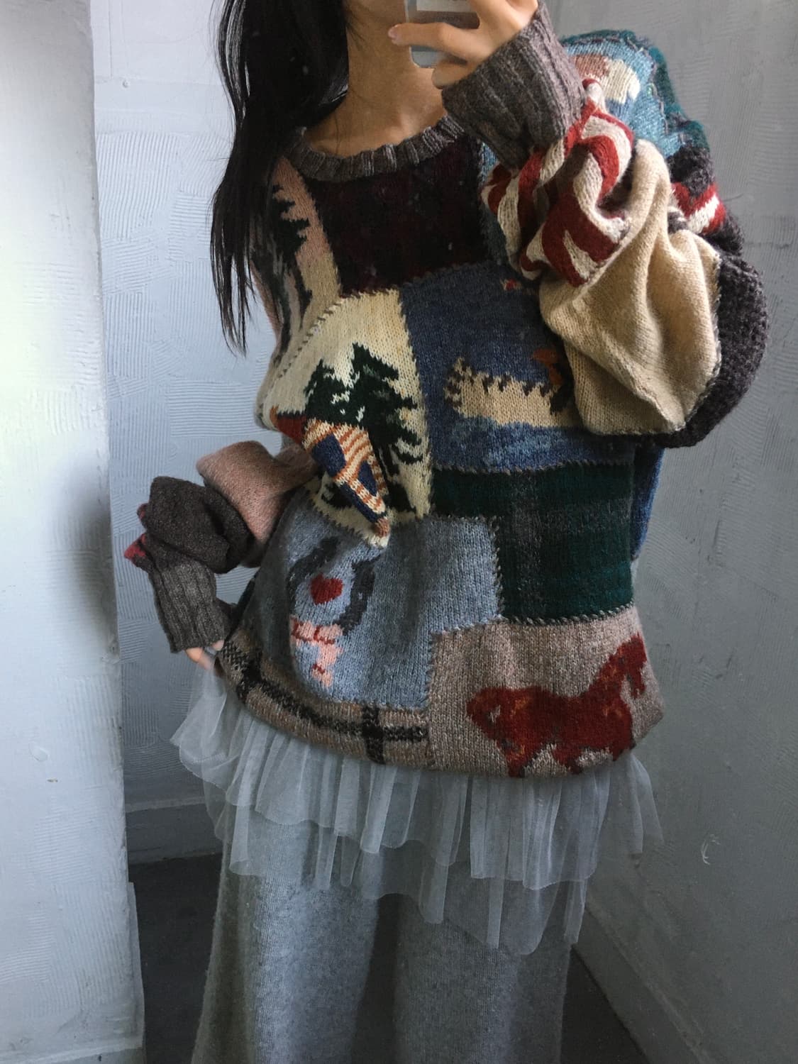 폴로랄프로렌 90‘s 플래그 패치워크 니트 상품이미지1