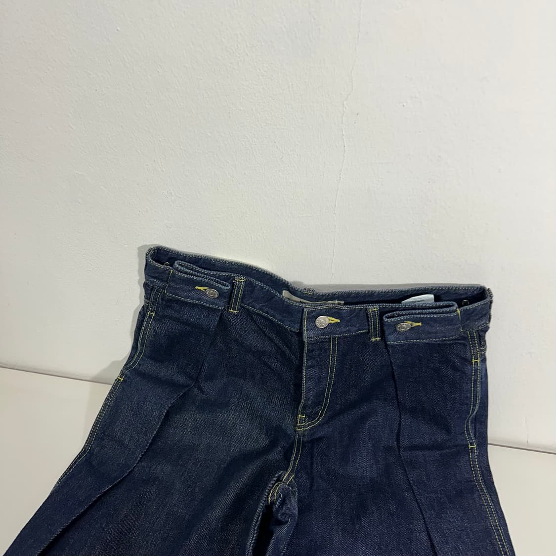 M-L 노앙 하이웨스트 원턱 와일드핏 생지 데님팬츠 상품이미지2