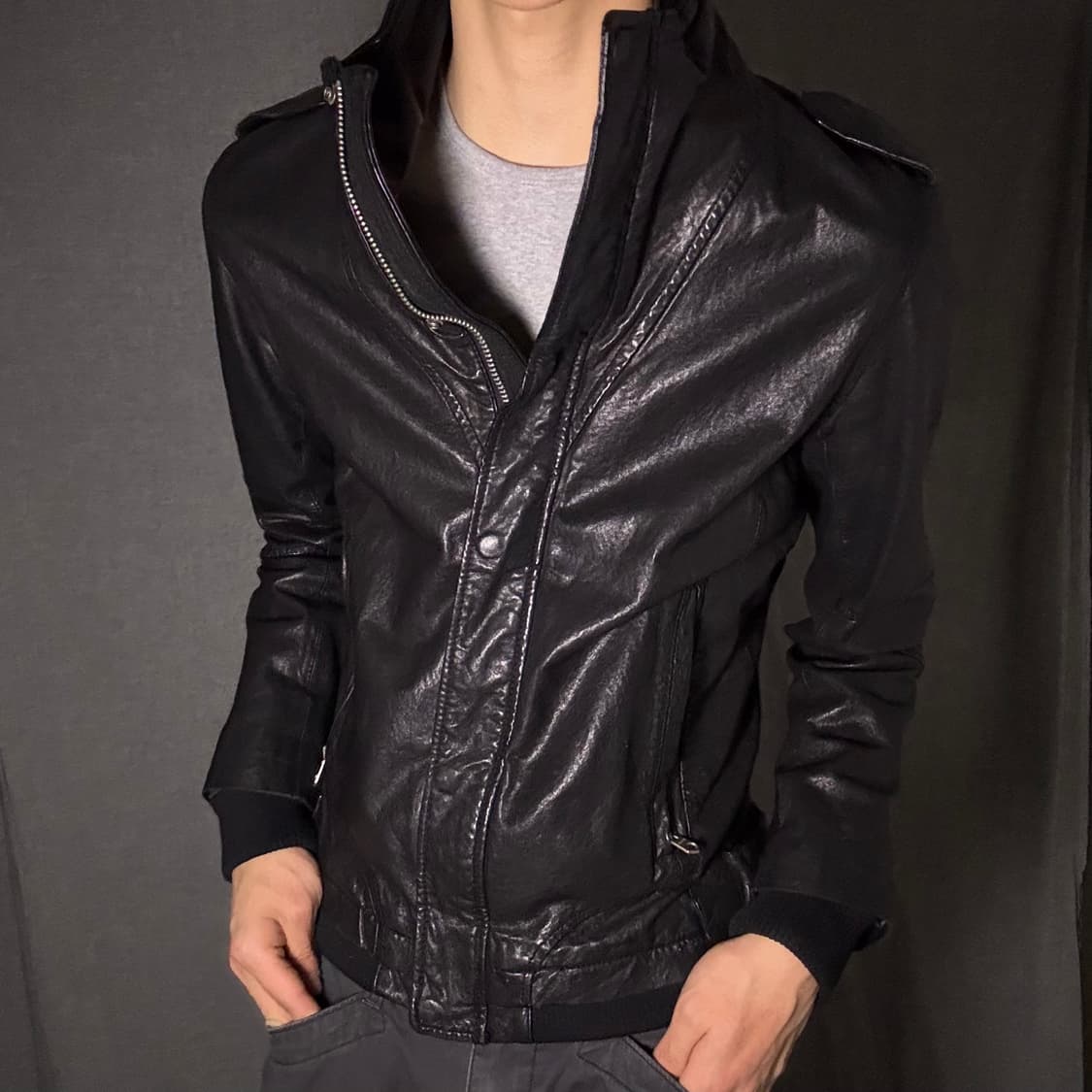 하이넥 시보리 양가죽 자켓 상품이미지2