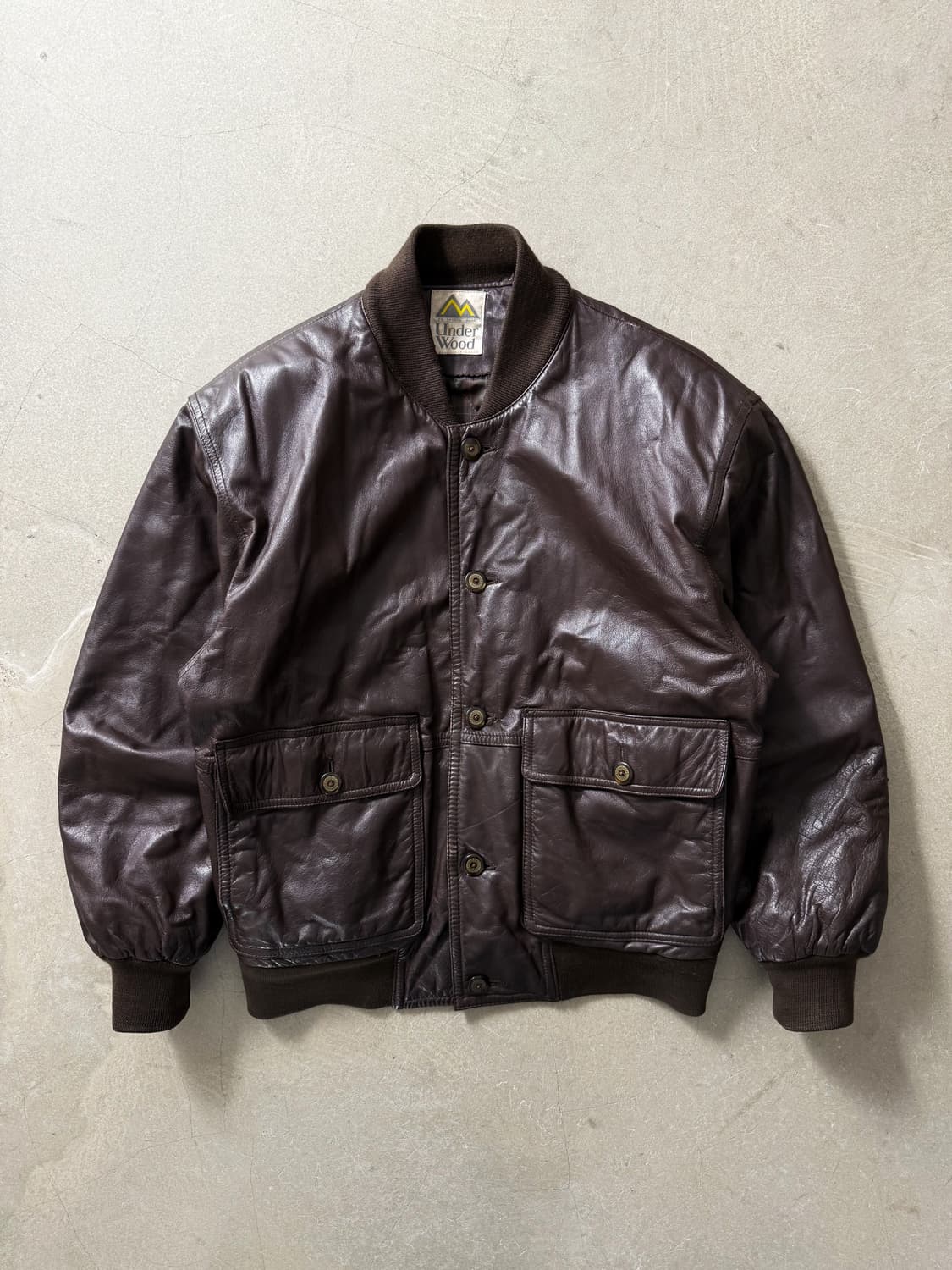 Underwood Cowhide Leather Bomber Jacket  상품이미지1