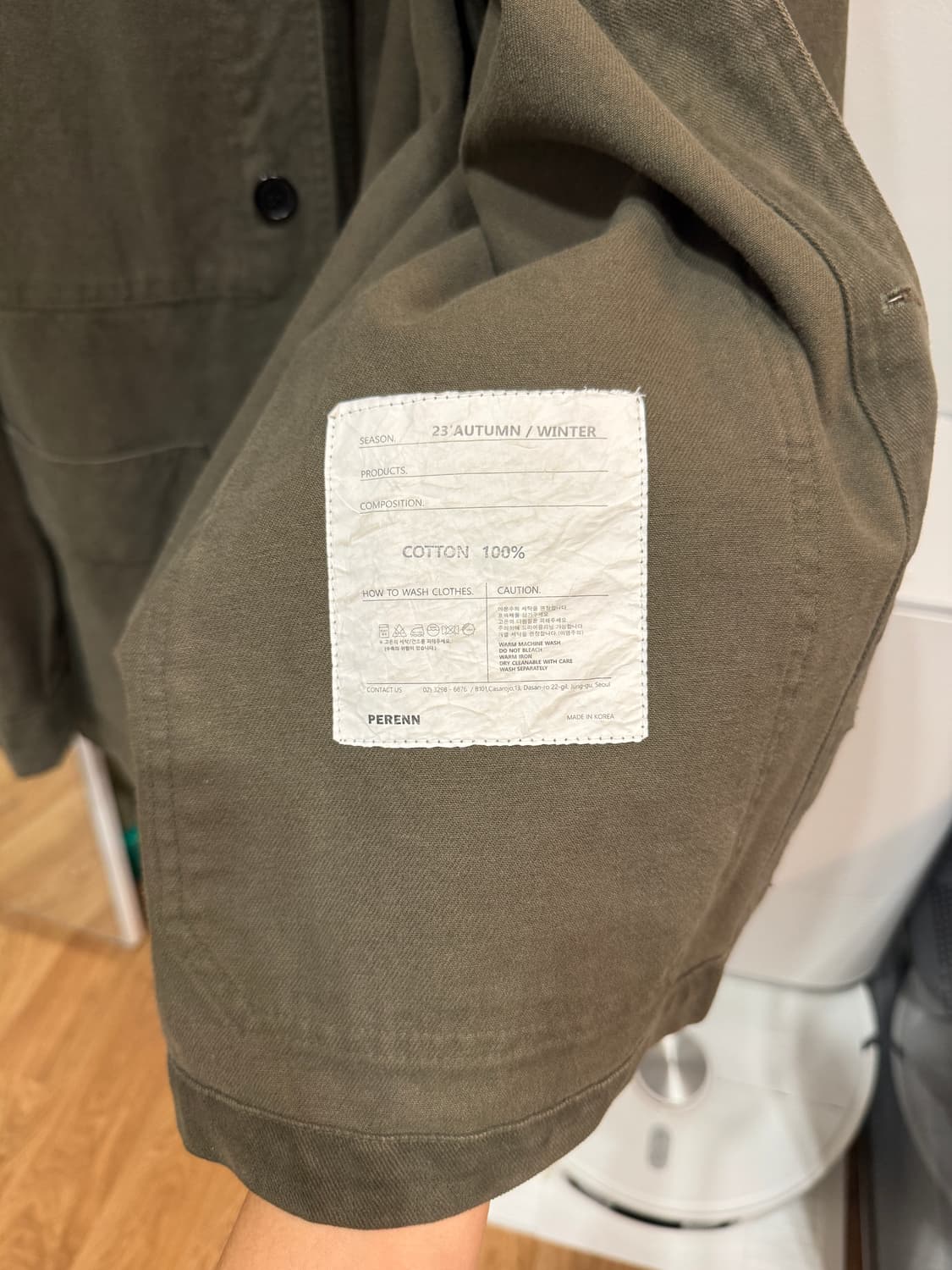 퍼렌 워크자켓 올리브 2사이즈  상품이미지3