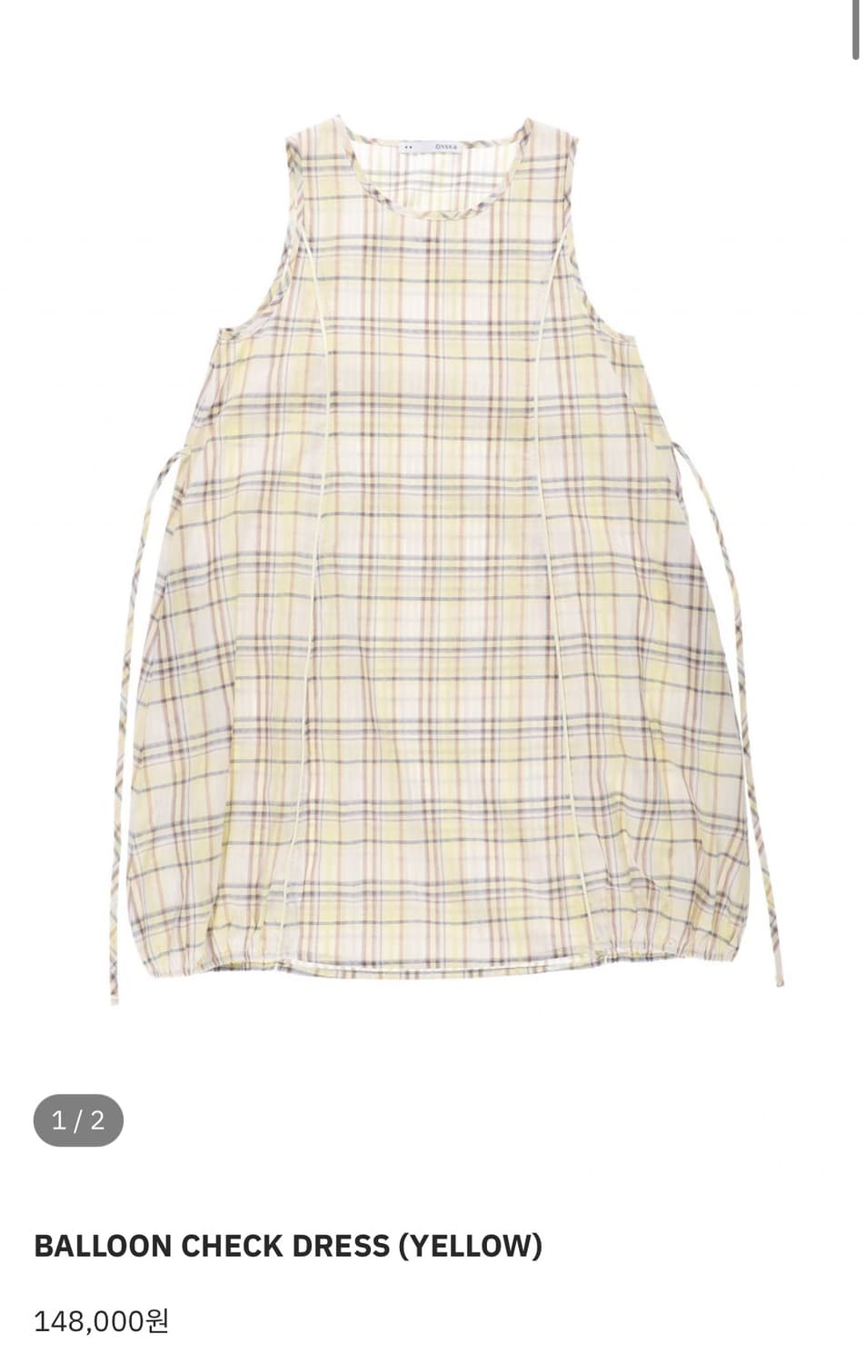 온스카 체크 원피스  상품이미지4