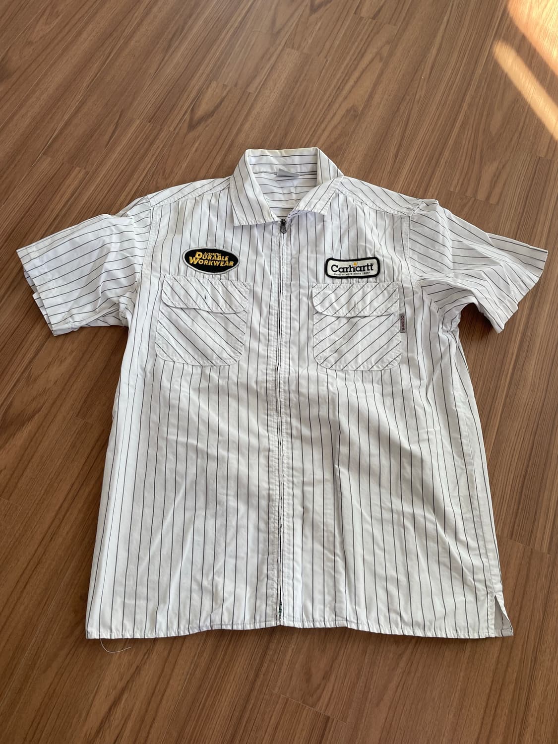 칼하트 스트라이프 워크 집업 셔츠 상품이미지1