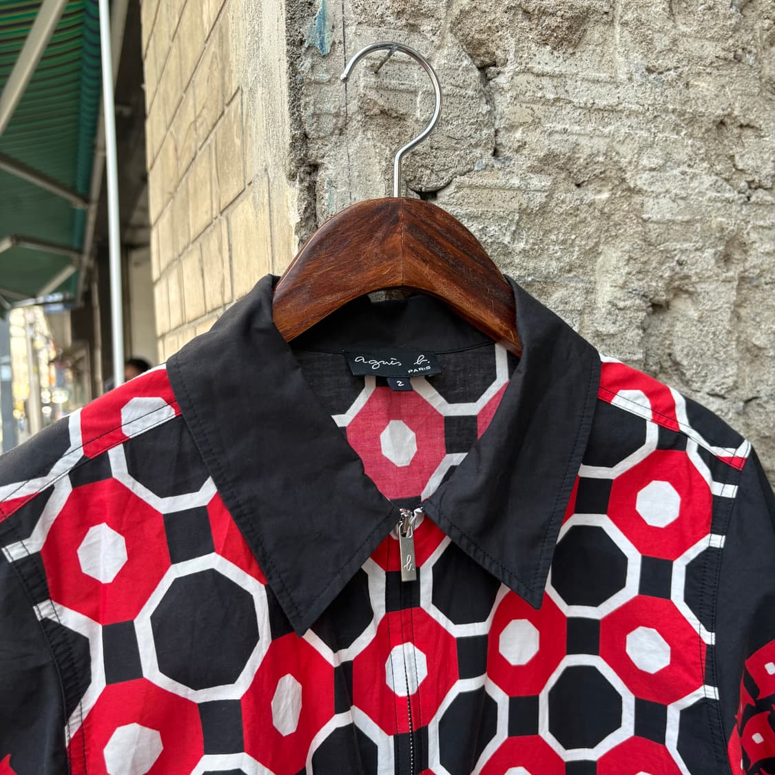 Agnes b 아네스비 기하학 패턴 집업 셔츠 상품이미지5