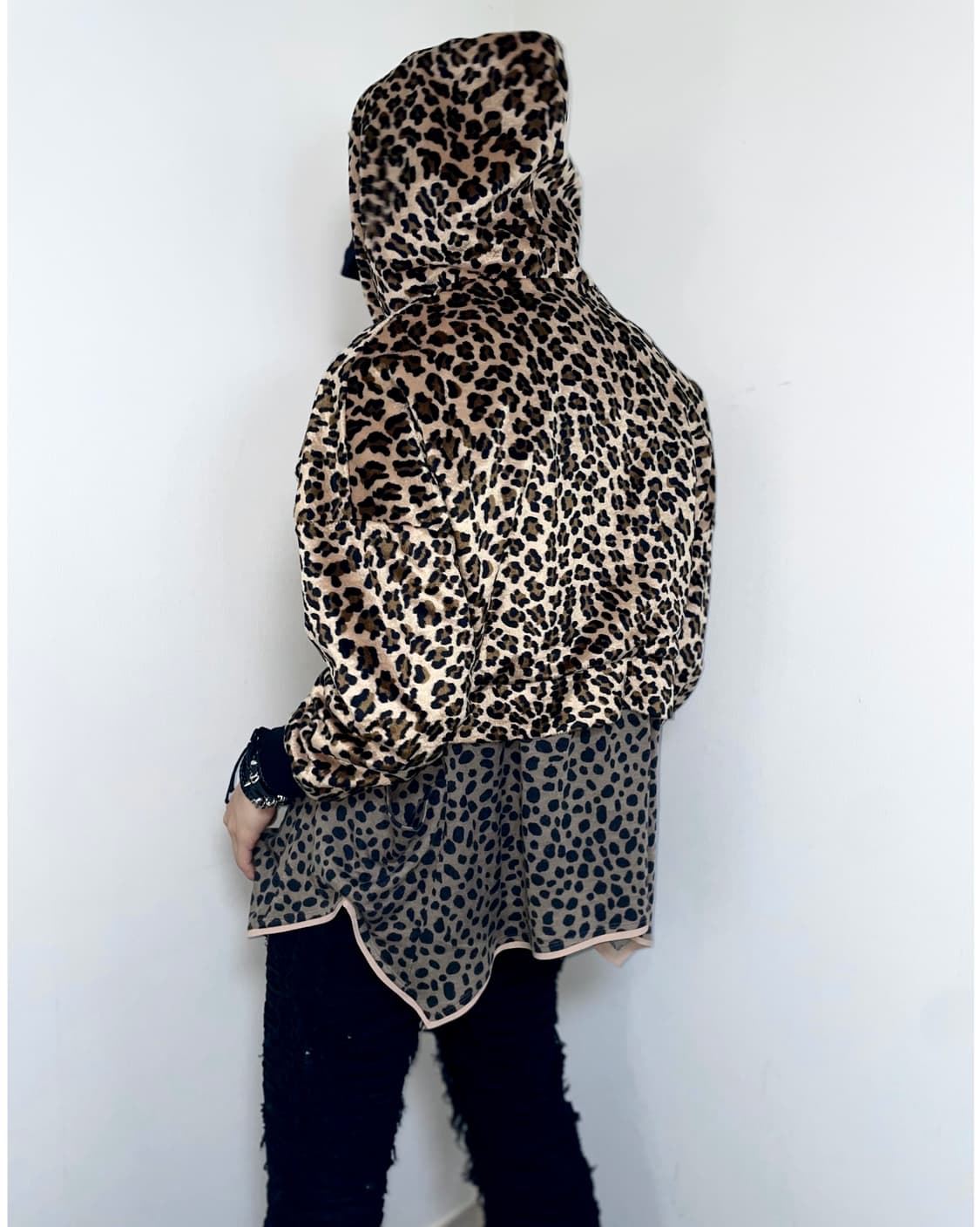 Leopard crop hood 상품이미지1