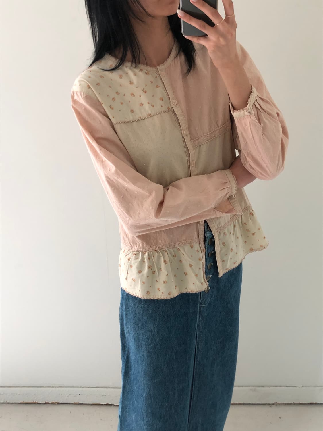 일본빈티지 모리 플라워 셔츠 가디건 상품이미지2
