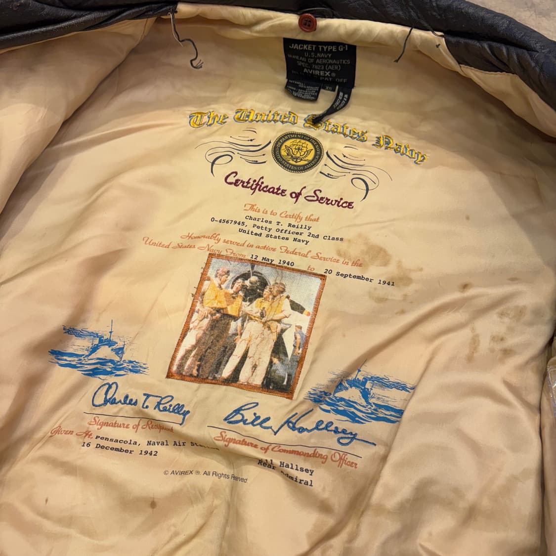 90‘s 아비렉스 핀업걸 G-1 플라이트 카우하이드 자켓 상품이미지8