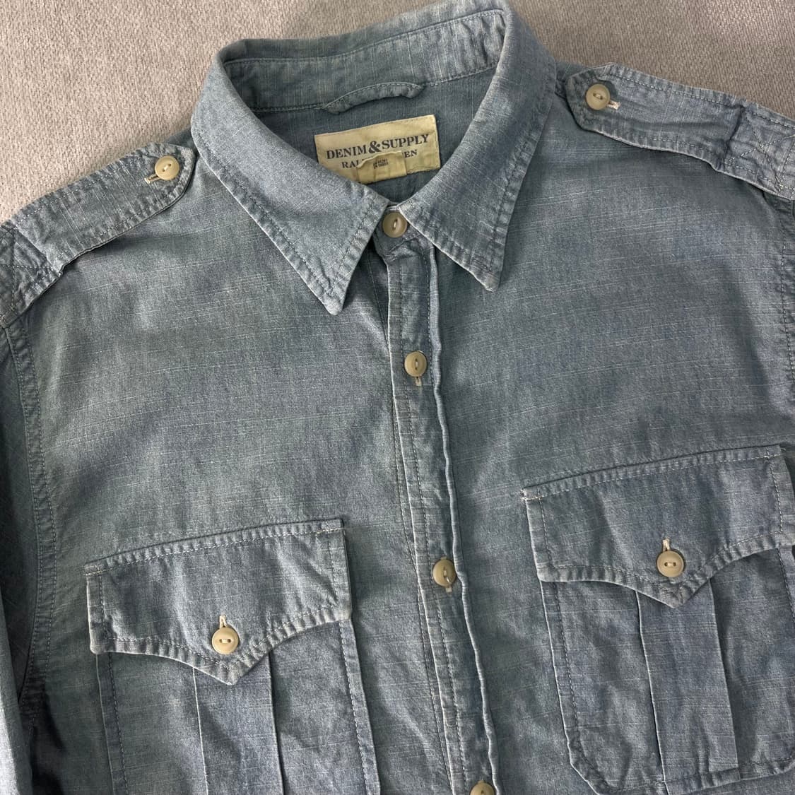 100 폴로랄프로렌 데님앤서플라이 샴브레이 데님 셔츠 상품이미지3