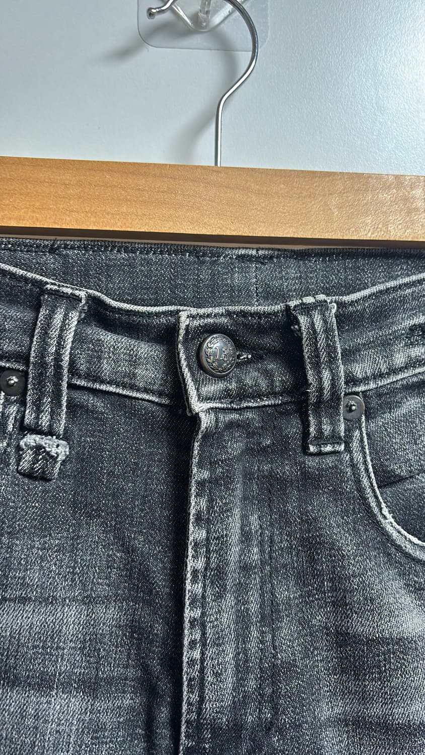 알서틴 r13 블랙 디스 워싱 데님진 흑청 스트레이트핏 상품이미지2