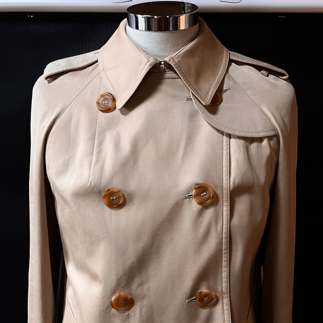 80s 아쿠아스큐텀 Aqua5 트랜치 코트 Made in England  상품이미지3