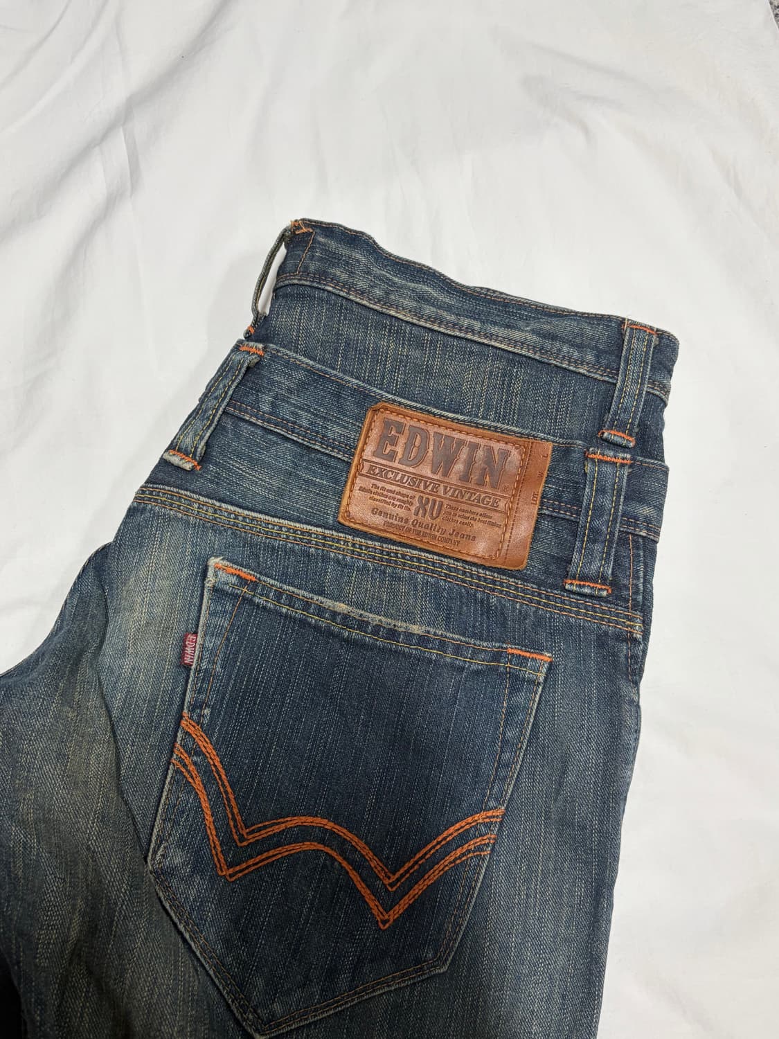 에드윈 더블 웨이스트 레이어드 워싱 데님 팬츠 상품이미지3