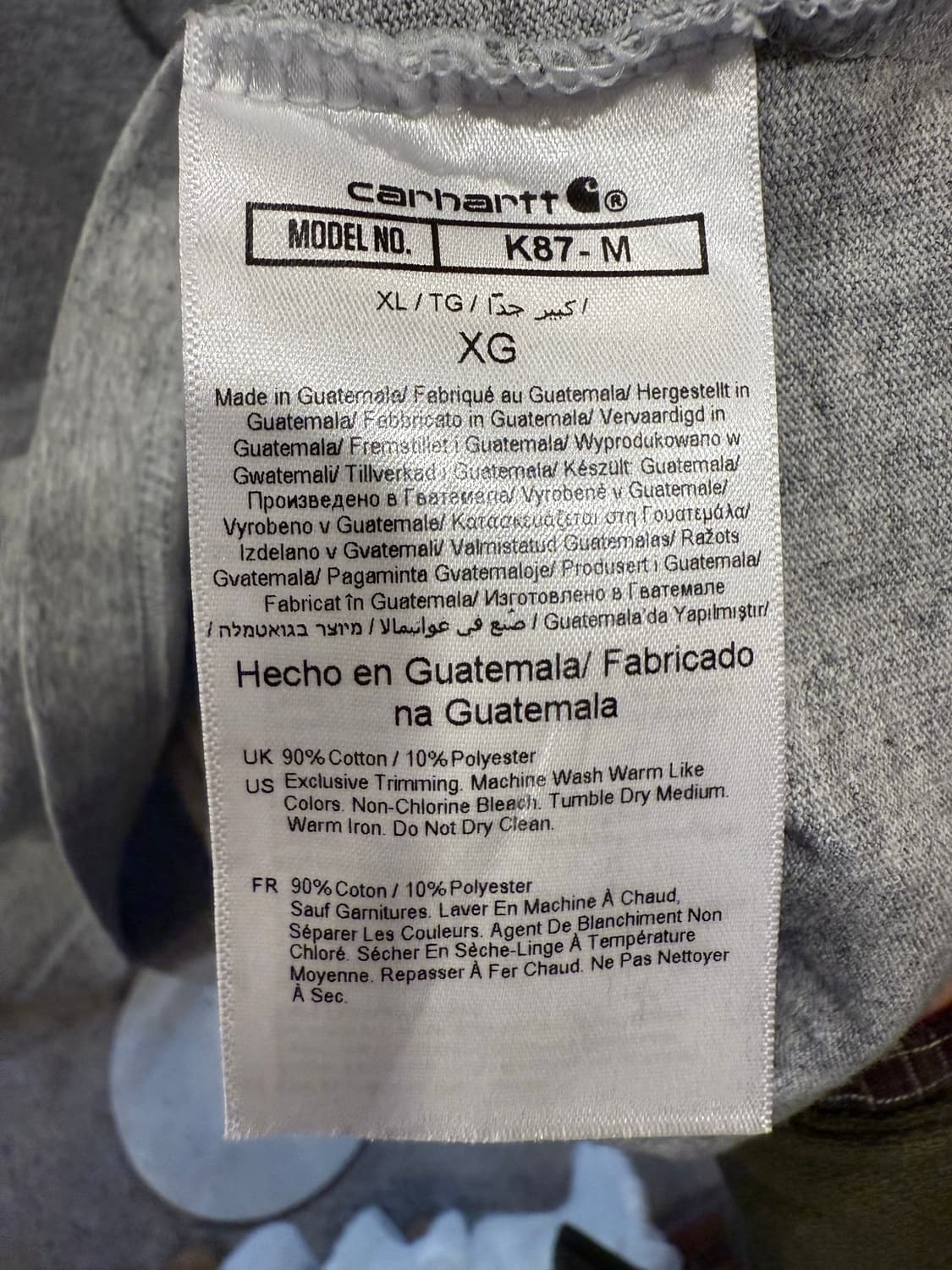 칼하트 그레이 반팔 티셔츠 상품이미지3