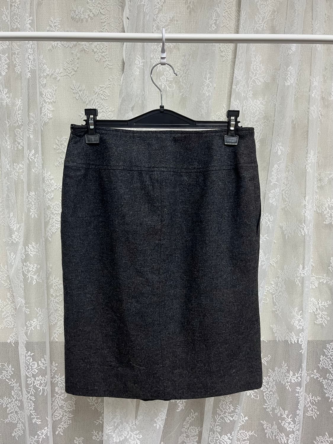 36) 막스마라 울 핀턱 스커트 차콜 상품이미지4