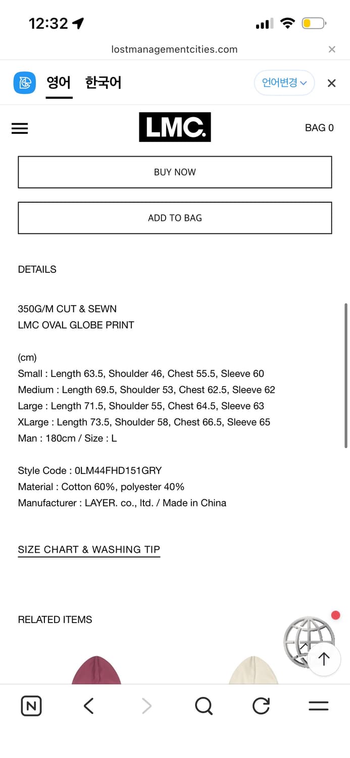 LMC OVAL GLOBE HOODIE GRAY 상품이미지3