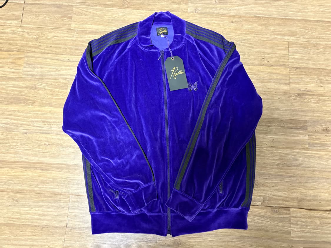1회착)) 니들스 R.C 벨루어 퍼플 트랙 자켓 XL판매합니다 상품이미지1