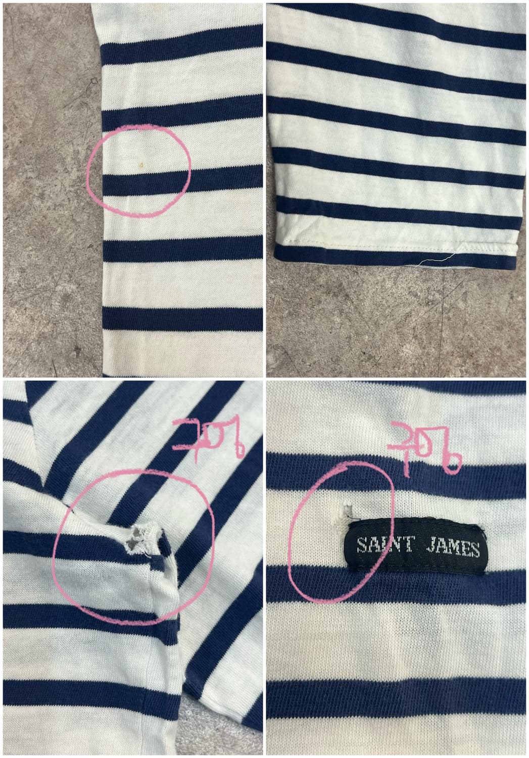 세인트제임스 스트라이프 긴팔티 화이트 #csz3270  상품이미지7