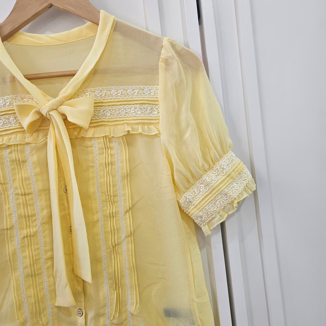 리본 레이스 쉬폰 블라우스 상품이미지5