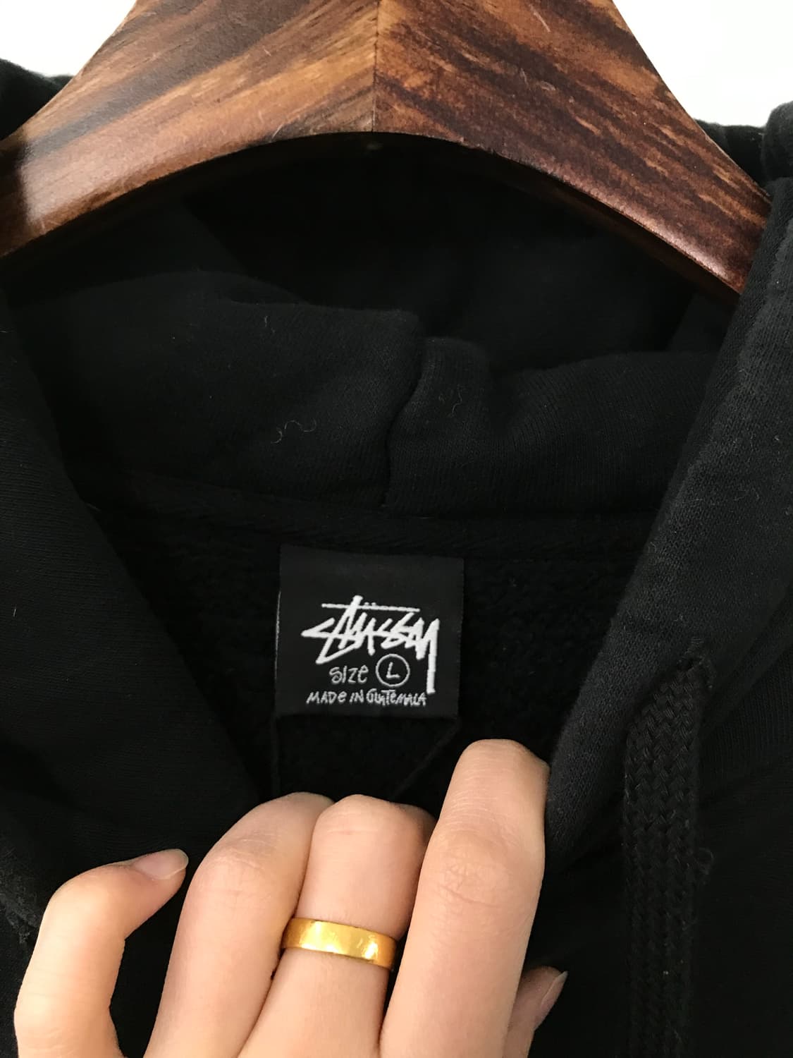 스투시 스탁로고 블랙 후드티 상품이미지10