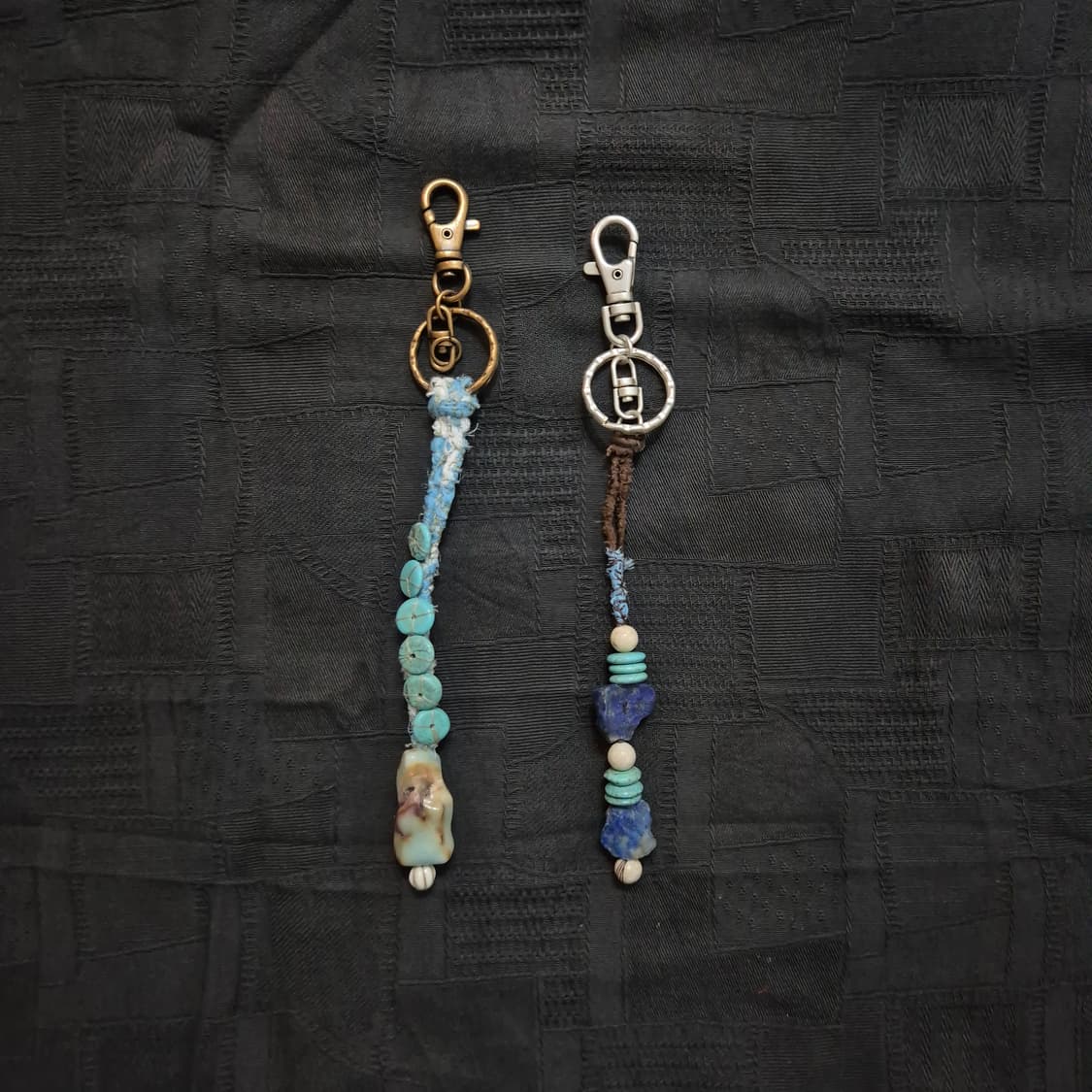 왼-아마조나이트 오-라피스라줄리 열쇠고리 상품이미지1