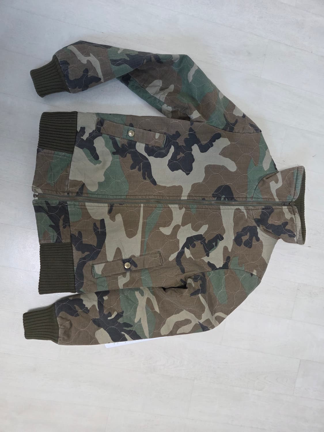 Archive Y2k하이넥 카모 면자켓 카키 점퍼 상품이미지4