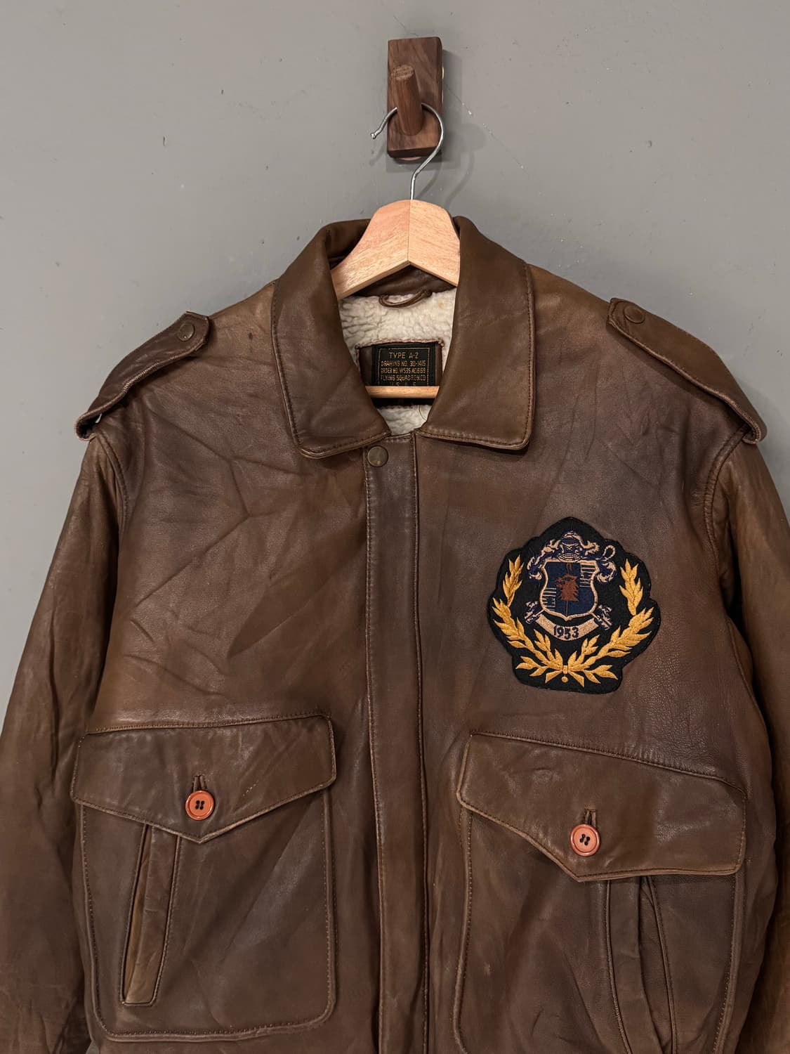 USAF 타입 A-2 양가죽 봄버 레더자켓  상품이미지3