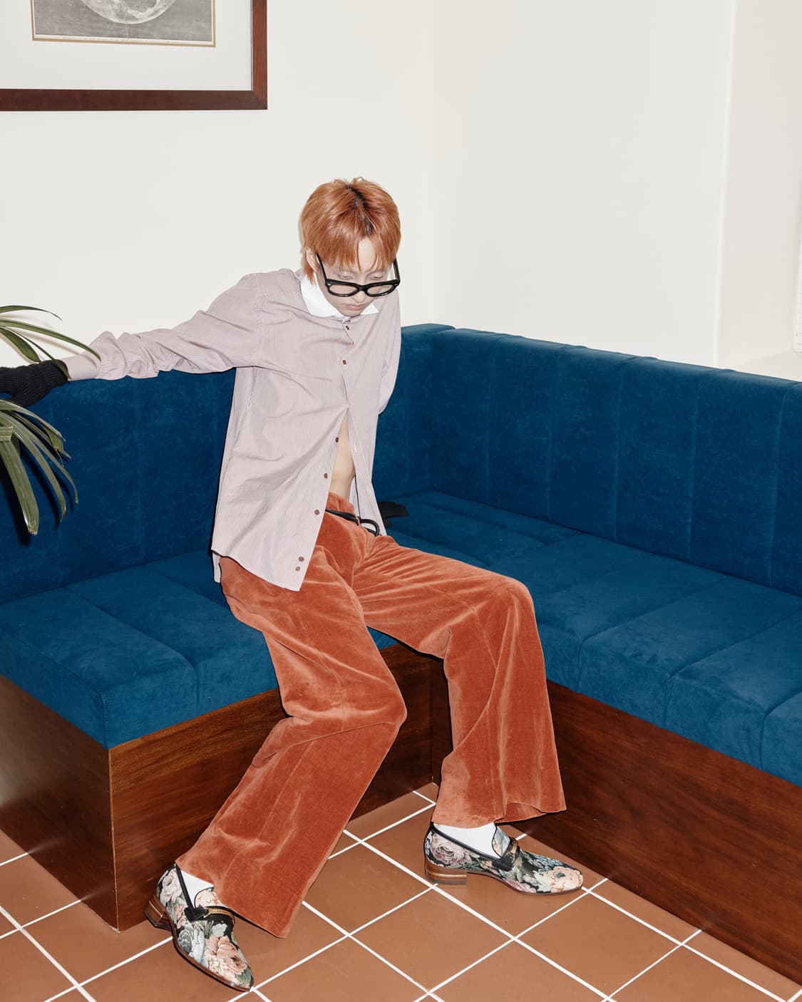 구찌 슬림 스트라이프 클레릭 셔츠 M  상품이미지5