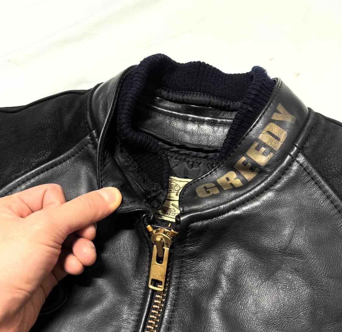 Greedy - 레더 바이커 봄버 자켓 상품이미지2