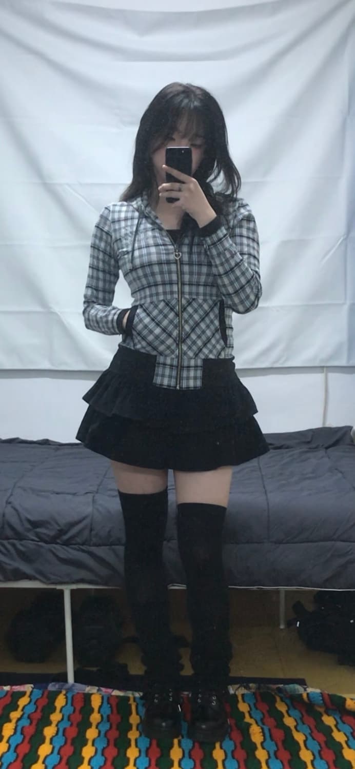 JPN 체크패턴 후드집업 상품이미지2