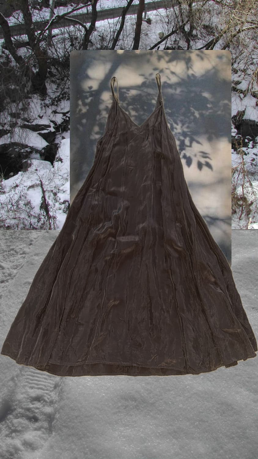 빈티지 카카오 슬립 롱 상품이미지2