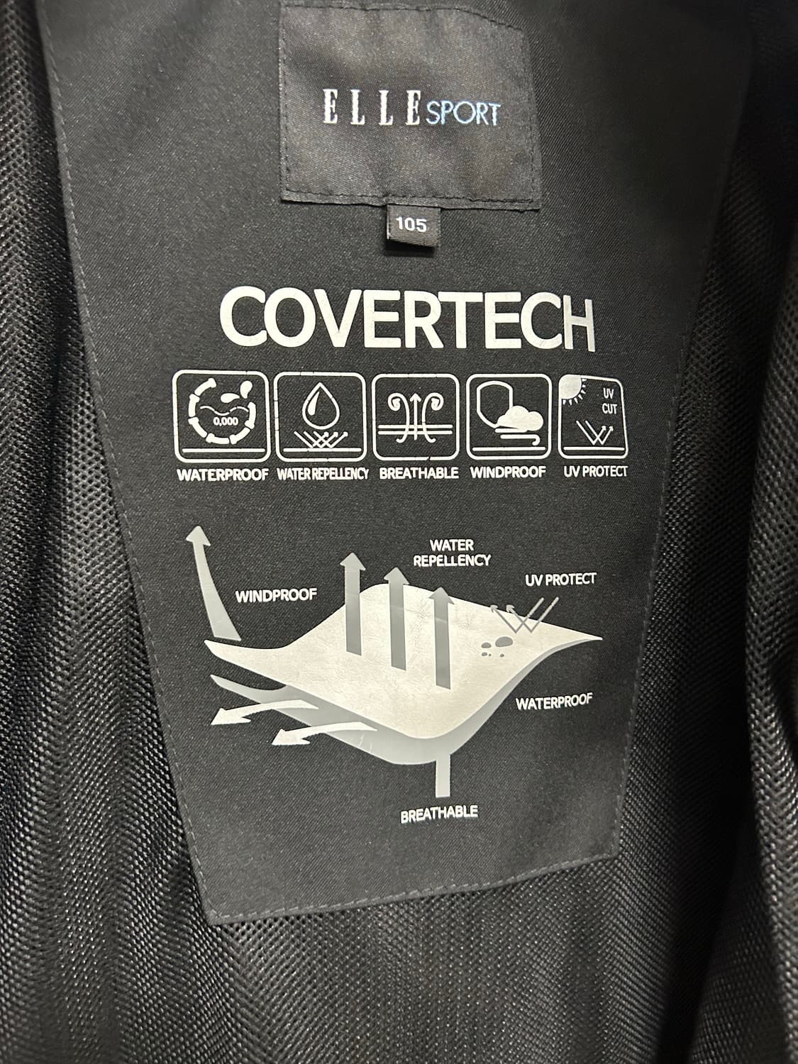 엘르스포츠 블랙 바람막이 자켓 105 상품이미지7