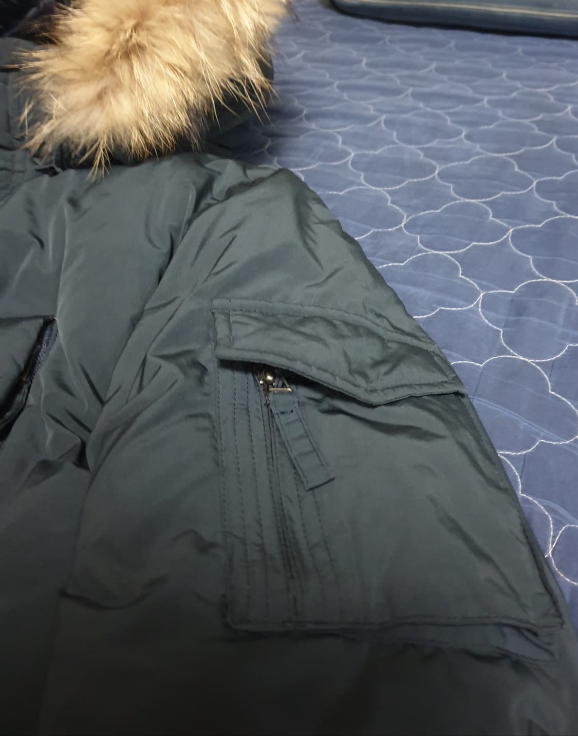 컨셉원 클래식 폭스퍼 오리털 패딩 점퍼 다크네이비 (XL) 상품이미지3