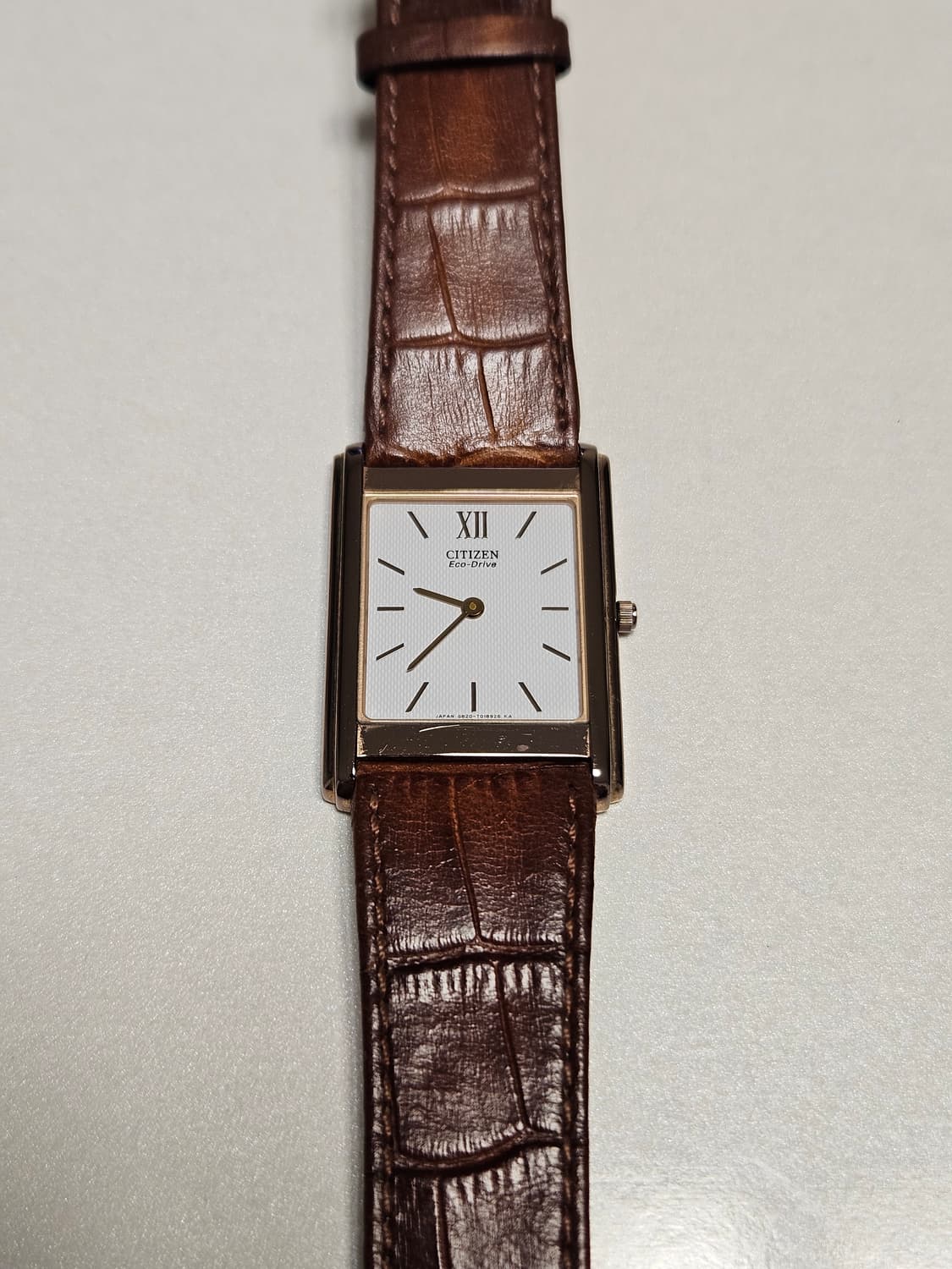 빈티지 시티즌 탱크 에코드라이브 사각 가죽 시계 상품이미지3