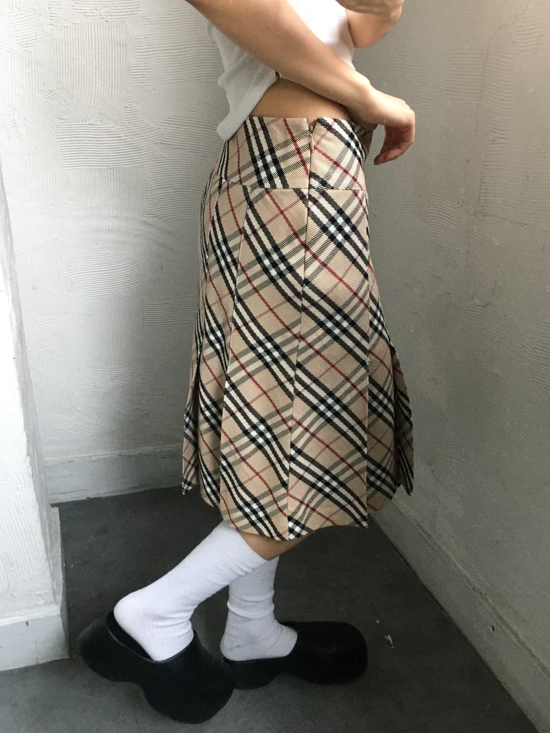 Burberry 버버리 블루라벨 노바체크 플리츠 미디 스커트   상품이미지1