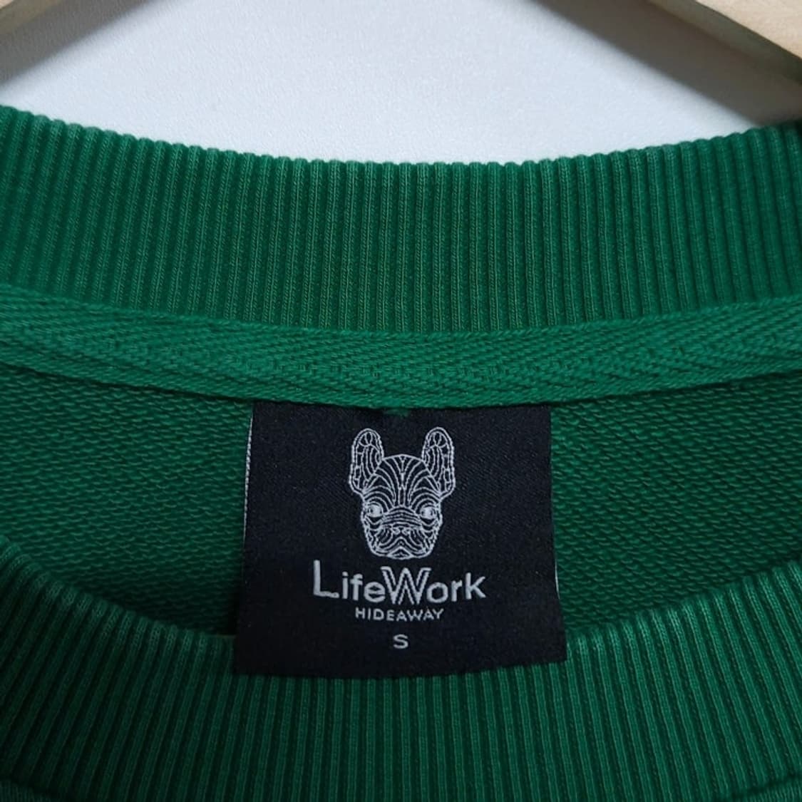 남녀공용S)LIFEWORK 라이프워크 시그니처 빅라독 맨투맨 그린 상품이미지5