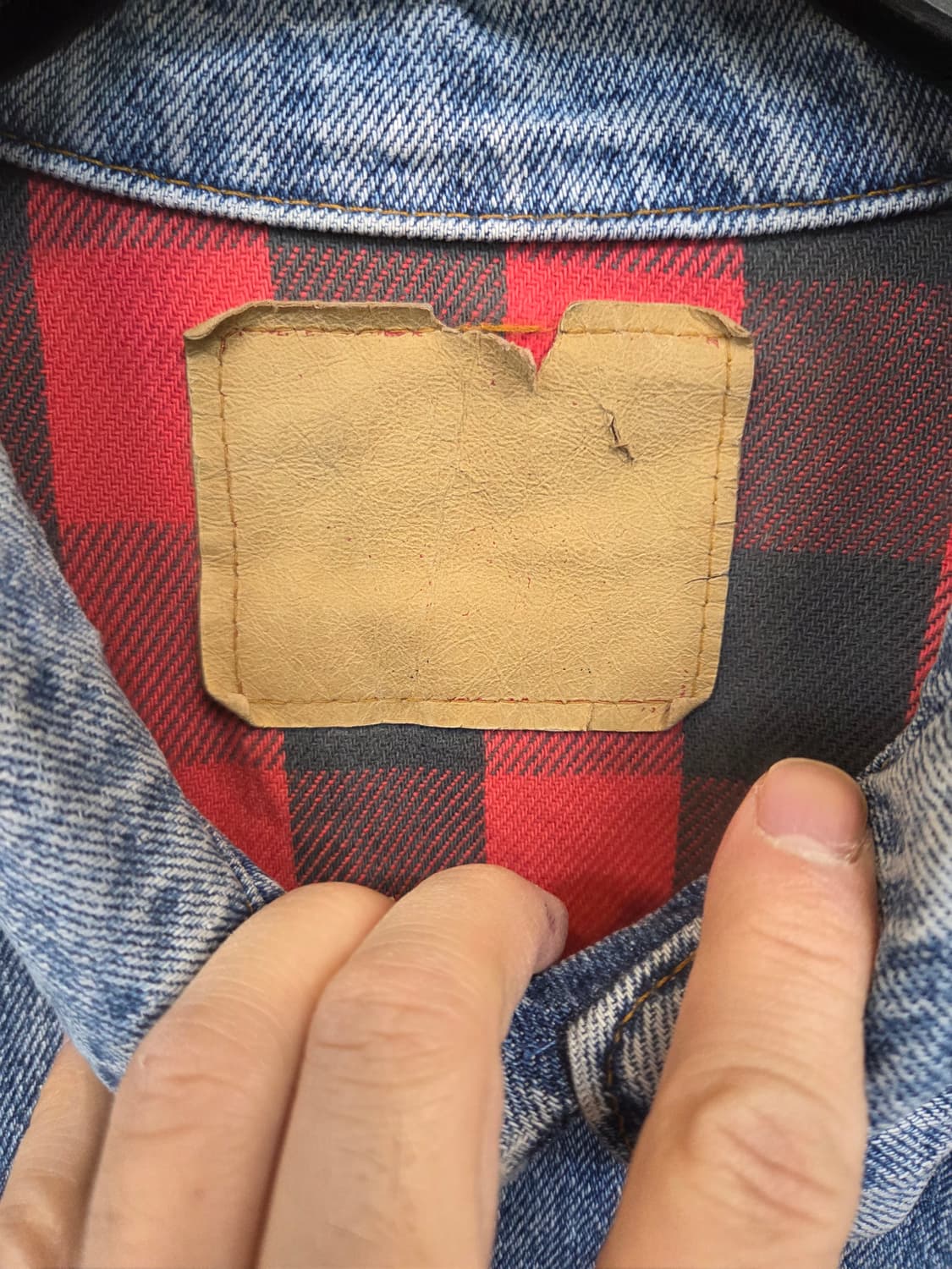 리바이스 빈티지 90s 블랭킷 버팔로 체크 데님자켓 xl 상품이미지3