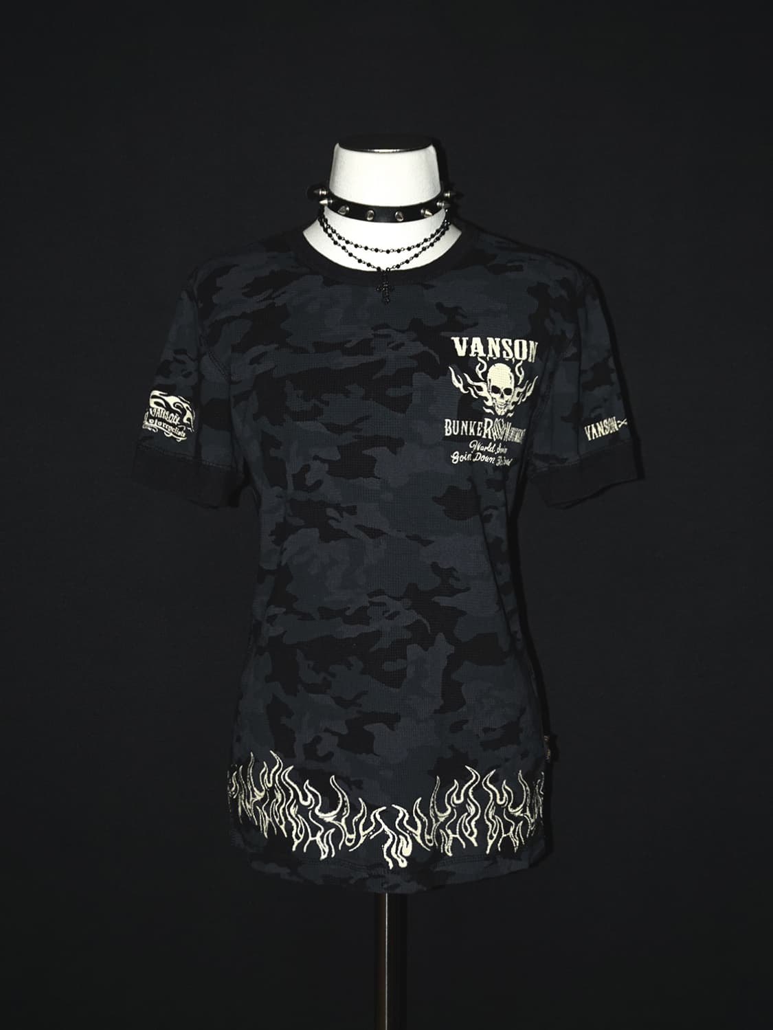 (vanson) punk skull camo t  상품이미지2